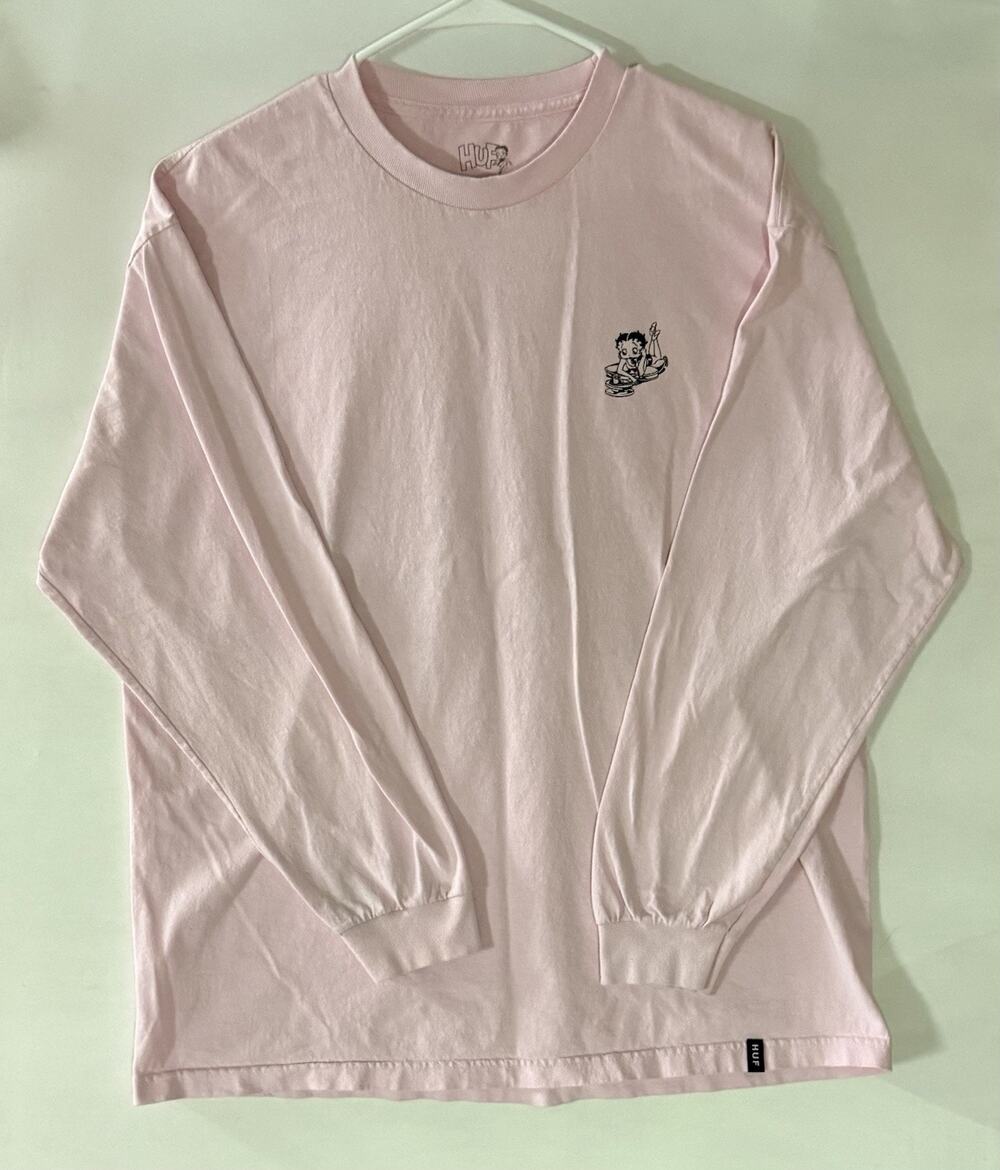 HUF Betty Boop Shirt XL Pink Long Sleeve Tee A172